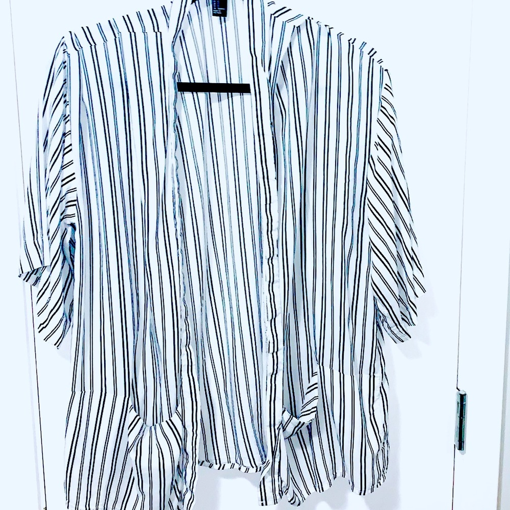 Forever 21 Pinstripe Cardigan Top / Cover